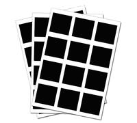 80 Black Squares - Removable Self Adhesive Waterproof Durable Vinyl Stickers - Digitally Cut to the sticker Shape - size 20mm
