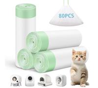 80 Cat Litter Bags for Litter-Robot 3/4, Drawstring