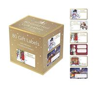 80 Christmas Gift Label Stickers - Self Adhesive - Traditional Stickers - Unique Design - Christmas Wedding - Baby Shower - Birthday - Wrapping Paper - Envelopes Bag - Gift Bags