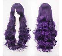 80 cm long curly dark purple light purple cosplay wigs Synthetic hair Halloween 32" Long purple Wavy Wig women common wavy wig K027-08