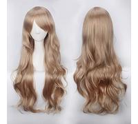 80 Cm Long Curly Light Brown Dark Brown Blonde Cosplay Wigs Synthetic Hair Halloween 80Cm Long Blonde Brown Wavy Wigs Women Common Blonde Wig 28