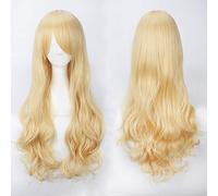 80 cm Long Wavy light golden cosplay Wig Costume Party Women Halloween 80cm curly golden Synthetic Hair wigs common long Wavy Wig K027-2