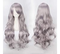 80 cm Long Wavy silver grey beige white cosplay Wig Costume Party Women Halloween 80cm curly blonde black Synthetic Hair wigs common grey wig K027-30