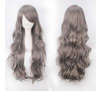 80 cm Long Wavy silver grey beige white cosplay Wig Costume Party Women Halloween 80cm curly blonde black Synthetic Hair wigs common silvery grey K027-5