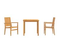 (80 cm table length/ 2 piece) vidaXL Garden Dining Set Outdoor Table and Chairs Solid Wood Teak