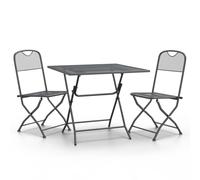(80 cm table length/3) vidaXL Garden Dining Set Expanded Metal Mesh Patio Table Multi Sizes 3/5 Piece