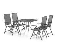 (80 cm table length/ 5 piece) vidaXL Garden Dining Set Outdoor Dining Table and Chairs Anthracite Steel