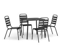(80 cm table length/ 5 piece) vidaXL Garden Dining Set Outdoor Dining Table and Chairs Anthracite Steel