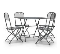 (80 cm table length/5) vidaXL Garden Dining Set Expanded Metal Mesh Patio Table Multi Sizes 3/5 Piece