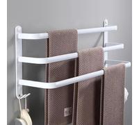 80 cm Towel Rail No Drilling Required, Towel Rail Black, Towel Rail Bathroom, Towel Rail Wall Bathroom Accessory Set, 80 cm Towel Bar Towel Rack Bathroom, Bathroom Accessories Set