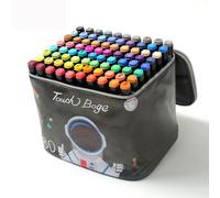 (80 Colors) 40/80/120/168 Colors Marker Pen Storage Bag Square Shape Large Capacity Leather Multifunction Color Storage Bag Pencil Case Supplies(Square Version)