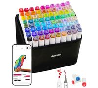 80 Colors Alcohol Markers, Art Markers with APP Dual Tip Markers for Kids Adult Artists Drawing Sketching Coloring Alcohol Based Professinal Markers set with Case for Great Gift Idea (80 Colors White)
