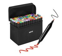 80 Colors Alcohol Markers Set Colouring Art Marker Pens Dual Tip Graphic Sketch Pens Coarse Pens with Carry Case for Sketching Painting Manga Design (Black)