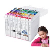 80 Coloured Marker Set - Touch Marker | Colour Markers | Double Sided Colour Markers | Colour Colouring Book for Adults | Quick Dry Pen with 80 Vivid Shadows Scrapbooking Journaling Cla