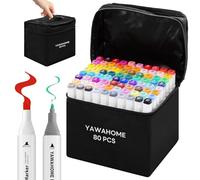 80 Colours Alcohol Markers - Dual Tip Colouring Pens, Art Marker Pen Set For Adults, Permanent Marker Pens For Drawing, Design, Manga, Graffiti, Colouring Books, Adult Artist Student Art Supplies