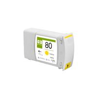 80 Compatible Ink Cartridge Full with Pigment Ink for Designjet 1050c Plus 1055cm Plus Printer 350ML(Yellow)