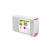 80 Compatible Ink Cartridge Full with Pigment Ink for Designjet 1050c Plus 1055cm Plus Printer 350ML(Magenta)