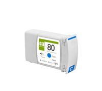 80 Compatible Ink Cartridge Full with Pigment Ink for Designjet 1050c Plus 1055cm Plus Printer 350ML(Cyan)