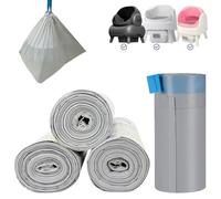 80 Count Cat Litter Liner Bags Compatible with Neakasa and PetPivot Open-Top Pet Automatic Self Cleaning Cat Litter Box, Waste Bags, 27" x 13"Heavy Duty Replacement Trash Bags with Drawstring (grey)