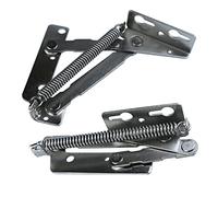 80 Degree Bench Seat Hinge - 1 Pair Steel Cabinet Door Hinge for Toy Box Chest,Lid Support Stay Hinge, Furniture Foldable Sofa Bed, Heavy Duty Bridge Shaped Spring Hinges Lifting Bracket Silver