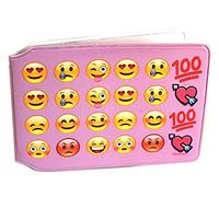 (80+ Designs) Bus Pass Wallet Credit Travel Rail Ticket Card Holder for Oyster Zip Business ID Card - Bifold - Party Bag Gift School Leaver (Pink Smiley)