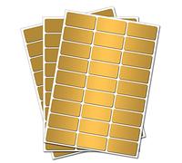 80 Gold Rectangles - Removable Self Adhesive Waterproof Durable Vinyl Stickers - Digitally Cut to The Sticker Shape - Size 50mm x 20mm