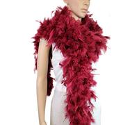 80 Gram 2 Yards Long, Chandelle Feather Boa 10 Color, Great for Party, Wedding, Halloween Costume, Christmas Tree Decoration, Burgundy, 72 inch long, 80 gram weight