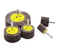 80 Grit Emery Cloth Sanding Flap Wheel Disc For Drill Use 6mm Shank 25mm Height Good Heat Resistance Low Noise Metal Wood Polishing Grinding Tool(50mm)