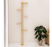 80 inch Floor to Ceiling Cat Tree Tower/Wall-Mounted Scratching Post/5 Tier Tall Cat Tree Steps, Space Saving,Natural Wood, Wild Simulation Cat Wall Perch Shelves, for Kittens Climb, Scratch, Lookout