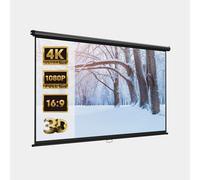 VonHaus Pull Down Projector Screen, 80" Wall Mounted 4K HD Projection Screen with 16:9 Aspect Ratio, Home Cinema Wall or Ceiling Mountable with Soft Close Mechanism & Stainless Steel Casing