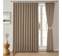 80 Inch Wide Black Pinch Pleated Curtains 80 x 102, Thermal Insulated Noise Cancelling Living Room Office Drapes 102 Inches Long, Patio Sliding Glass Door Window Curtain 2 Panels, Cappuccino