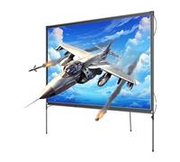 80" Indoor Outdoor Projector Screen with Tripod Stand, 16:9 4K 3D Foldable Portable Movies Screens for Home Theater Backyard Camping
