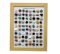 80 Kinds of Natural Stone Ore Photo Frame Crystal Ornaments Children's Geological Exploration Postal Ornament (Beige, 23cm)