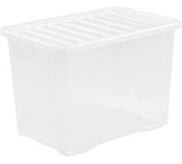 80 L Transparent Storage Boxes With Lids Wham Stackable Pack Of 5(60X40X42 Cm)