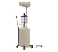 80 Liter Oil Drain Tank with Measuring Cup Waste Oil Drainer Portable Air Operated Fluid Disposal Heavy Duty Structure for Automotive Engine Oil and Gear Oil Includes Hose Funnel Pressure Gauge