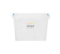 80 Litre 80L Stackable Plastic Storage Box with Clear Click Lock Closure Lid - 39cm (H) x 58cm (L) x 40cm (W) - Single Box
