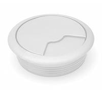 80 mm White PC Computer Desk Plastic Grommet Table Cable Tidy Wire Hole Cover by GTV