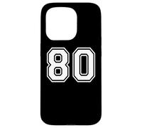 80 Number Eighty Team Sports Graphic Design Matching Varsity Case for iPhone 15 Pro