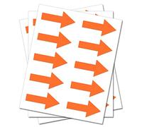 80 Orange Arrows - Removable Self Adhesive Waterproof Durable Vinyl Stickers - Digitally Cut to The Sticker Shape - Size 40mm x 20mm