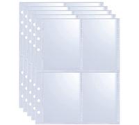 80 Pack 640 Pockets 6 Ring A5 Binder Sleeves,2.5x3.5 Inch Trading Card Sleeves,Double-Sided 4 Pocket Page Protector,Ultra-Clear Kpop Photocard Sheets,Card Sleeve Pages for Game Cards,Photocard