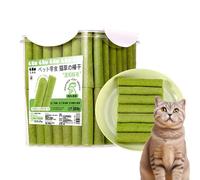 80 Pack Cat Grass Teething Stick, Kitty Chew Sticks, Kitten Chews, Natural Pussy Den-tal Sti-cks, Green Grass C-at Teething St-icks, Catnip Sti-cks Cat Toy