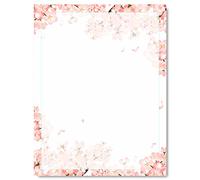 80 Pack Cherry Blossoms Stationery Letterhead Paper Pink Floral Letter Paper Spring Style Writing Paper Notes Greeting Paper for Wedding Invitation Office Printing Supplies, 8.5 x 11 Inch