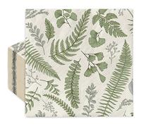 80 Pack Greenery Paper Napkins Herbs Botanical Dinner Napkins Green Leaves Disposable Hand Napkin for Wedding Birthday Holiday Party Baby Shower Dining Supplies, 6.5 x 6.5 Inch