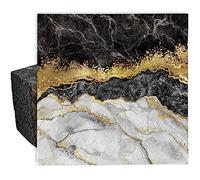 80 Pack Marble Paper Napkins Disposable Elegant Dinner Party Napkins Black Gold 6.5 x 6.5 Inch Dessert Hand Napkins for Birthday Wedding Baby Shower Bridal Shower Tea Party Supplies