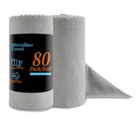 80 Pack Microfiber Cleaning Cloth Roll Grey Reusable Paper Towels 12"x12" Tear Away Cloth, Microfiber Towels for Cars, Wash Cloths, Lint Free Rags for House, Kitchen,Window,Cleaning Supplies