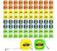 80 Pack Mini Tape Measure Keychains (1m/3ft) - 4 Colours | Portable Retractable Measuring Tape | Dad Birthday Presents, Party Favours Gift Bag Fillers Prize