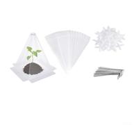 80 Pack Plant Protection Covers with Frames and Nails,White PVC Cone Guards for Frost Damage Prevention,Reusable Garden Tool for Outdoor Plants and in Winter(40pcs)