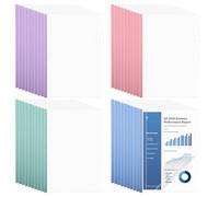 80 Pack Report Covers with Sliding Bar, A4 Size Clear Presentation Folders for Documents, 4 Assorted Colors, 70 Sheet Capacity, Durable Polypropylene Binder Bulk for Office Business