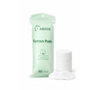 80-Pack Round Cotton Wool Pads - 100% Pure Cotton, Soft & Gentle Facial Pads for Daily Cleansing, Makeup Removal & Skincare - Suitable for All Skin Types