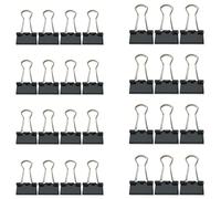 80 Pack Small and Medium Binder Clips, Black Paper Clamps Metal Paper Clips Assorted 2 Sizes Mix, Office School Home Business Supplies 0.75 inch (19 mm) and 1 inch (25 mm) Set